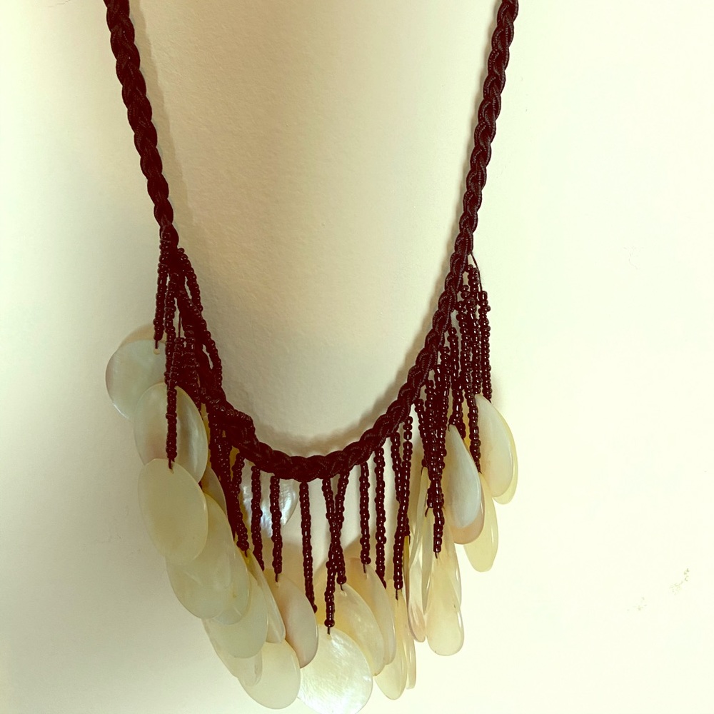 Chico’s shell and seed bead choker necklace